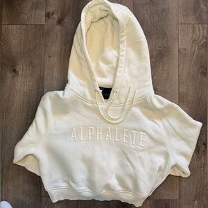 Alphalete Cream Cropped Hoodie